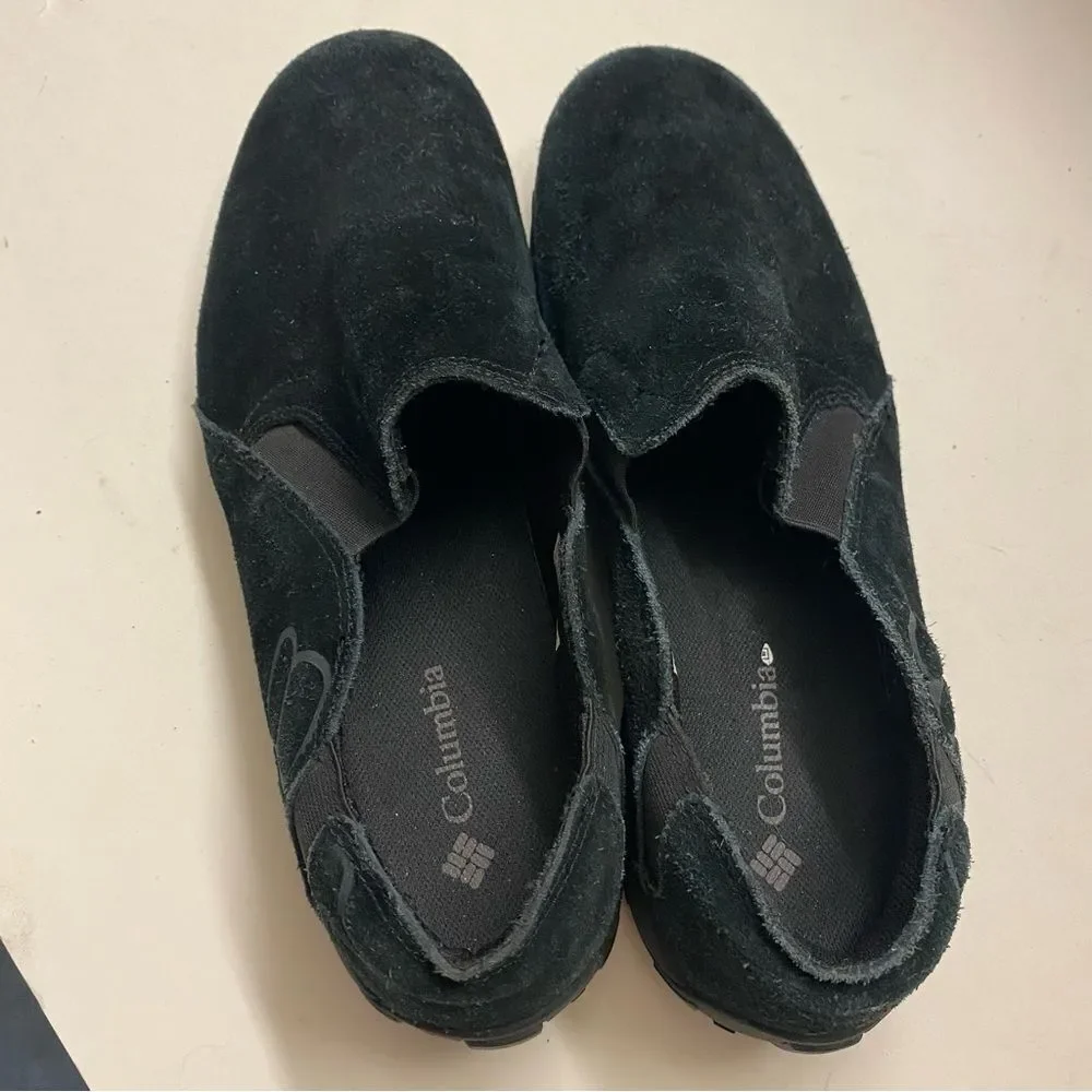 Columbia Techlite black suede leather Pull-On Shoes loafers comfort walking 11